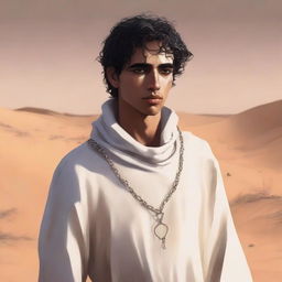 This high-quality digital art piece illustrates Chapter 1, 'The Sands of Destiny'