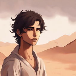 This is a high-quality digital art illustration of Chapter 1, 'The Sands of Destiny'