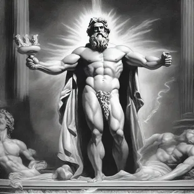 In Greek mythology, the god Zeus glanced malevolently at Prometheus as he was punished for giving fire to humans.