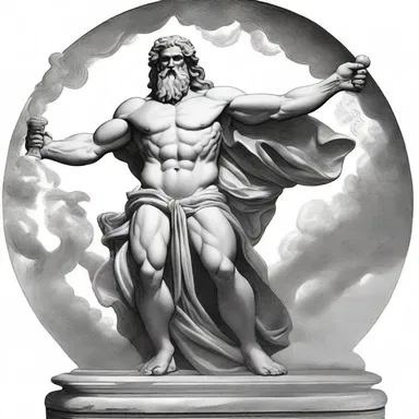 In Greek mythology, the god Zeus glanced malevolently at Prometheus as he was punished for giving fire to humans.