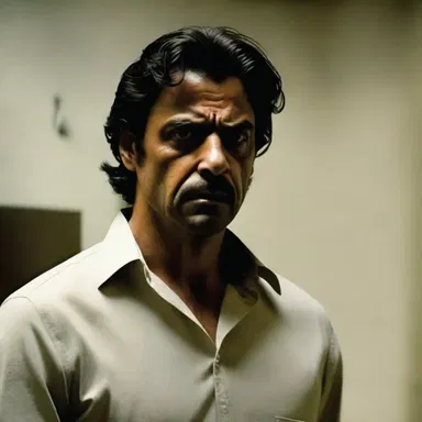 The antagonist stared malevolently at the protagonist, plotting his downfall in the intense thriller movie.