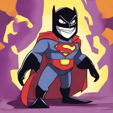 The villainous character grinned malevolently as he hatched a devious plan to defeat the superhero in the animated cartoon series.