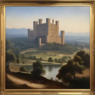 The painting depicted the majestic landscapes of the dukedom, showcasing the beauty and grandeur of the domain.