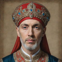 Eminem depicted as an Ottoman period figure, donning a large, intricately designed turban, in high detail