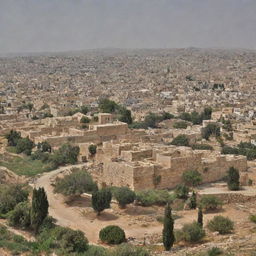 A picturesque view of Palestine showcasing its lush landscapes, historic architecture, and the vibrant culture of its cities.