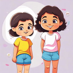 This high-quality digital art image depicts a boy and a girl