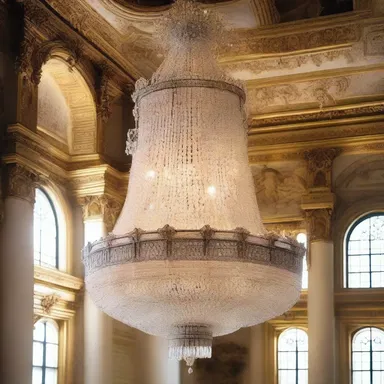 The ornate chandelier in the grand hall was a stunning hemiacetal of crystals and metal.
