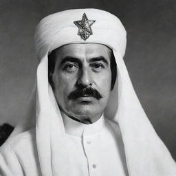 An image of Joseph Stalin as an Arabian sheikh, donned in traditional attire and headgear.