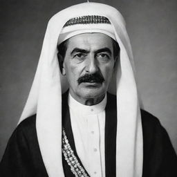 An image of Joseph Stalin as an Arabian sheikh, donned in traditional attire and headgear.