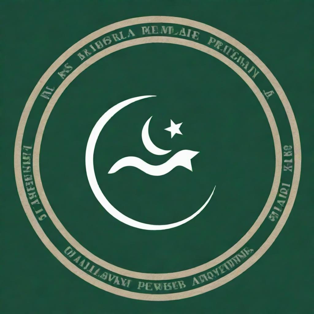 Illustrate a symbolic image of Pakistan with prominent nuclear energy symbol, having text 'First Islamic country to acquire nuclear power'. Include elements representing the year 1998 and the rank 'seventh' in the world context