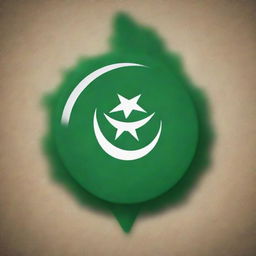 Illustrate a symbolic image of Pakistan with prominent nuclear energy symbol, having text 'First Islamic country to acquire nuclear power'. Include elements representing the year 1998 and the rank 'seventh' in the world context