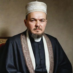 A high-quality image of Vladimir Lenin depicted as a Mullah, dressed in traditional Islamic clerical attire.