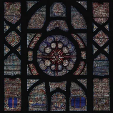 The mesmerizing and intricate patterns of the labyrinthian design in the stained glass windows of the Chartres Cathedral in France captivate visitors with their complexity and beauty.