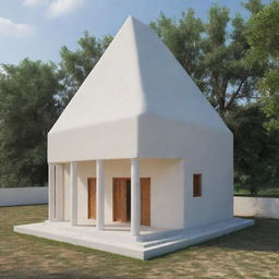 An AI-generated image of the Haikal, designed as a simple house for the worship of God