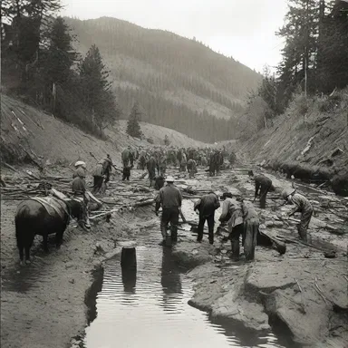 During the California Gold Rush, thousands of people hurriedly traveled west in search of gold.