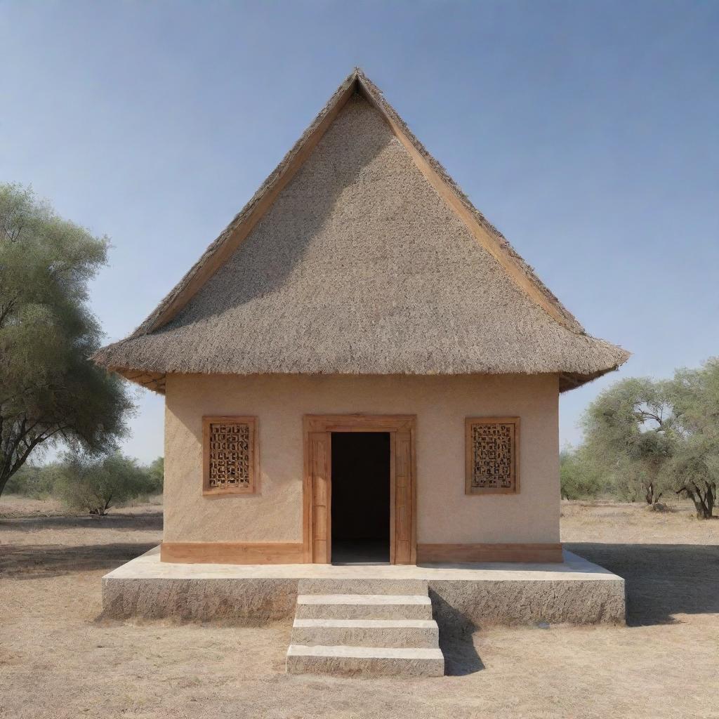 An AI-generated image of the Haikal, designed as a simple house for the worship of God