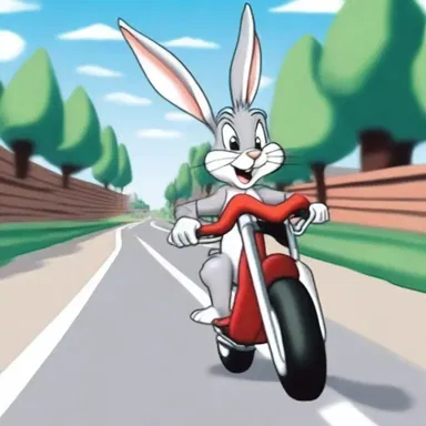 In the popular animated series, the character Bugs Bunny would often challenge his enemies to a race, using his speedy skills to hurry ahead.