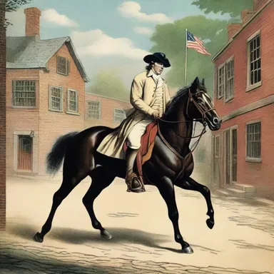 In a hurry, Paul Revere rode through the night to warn of the approaching British troops during the American Revolutionary War.