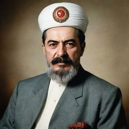 A high-quality image of Joseph Stalin portrayed as a Mullah, in traditional Islamic clerical attire.