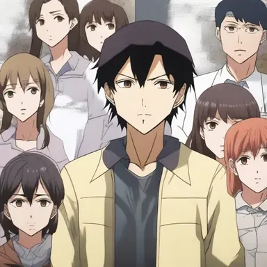 In the anime, the main character seeks justice for his murdered family.
