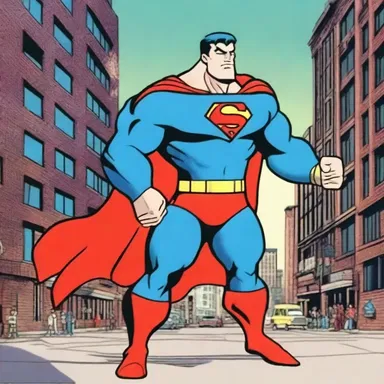 The superhero in the cartoon fought villains and always stood up for justice.