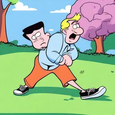 In the cartoon, the procumbent character was always seen dragging his stems across the screen, adding a unique comedic effect.