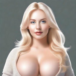 A digital art piece intended for mature audiences, featuring a stunning blonde girl