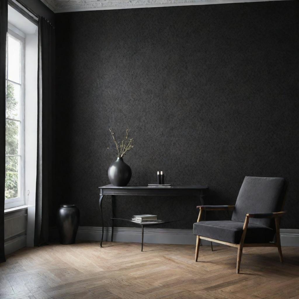 Elegant and sophisticated black wallpaper showcasing its rich history in design and its versatile applications in modern interior design.