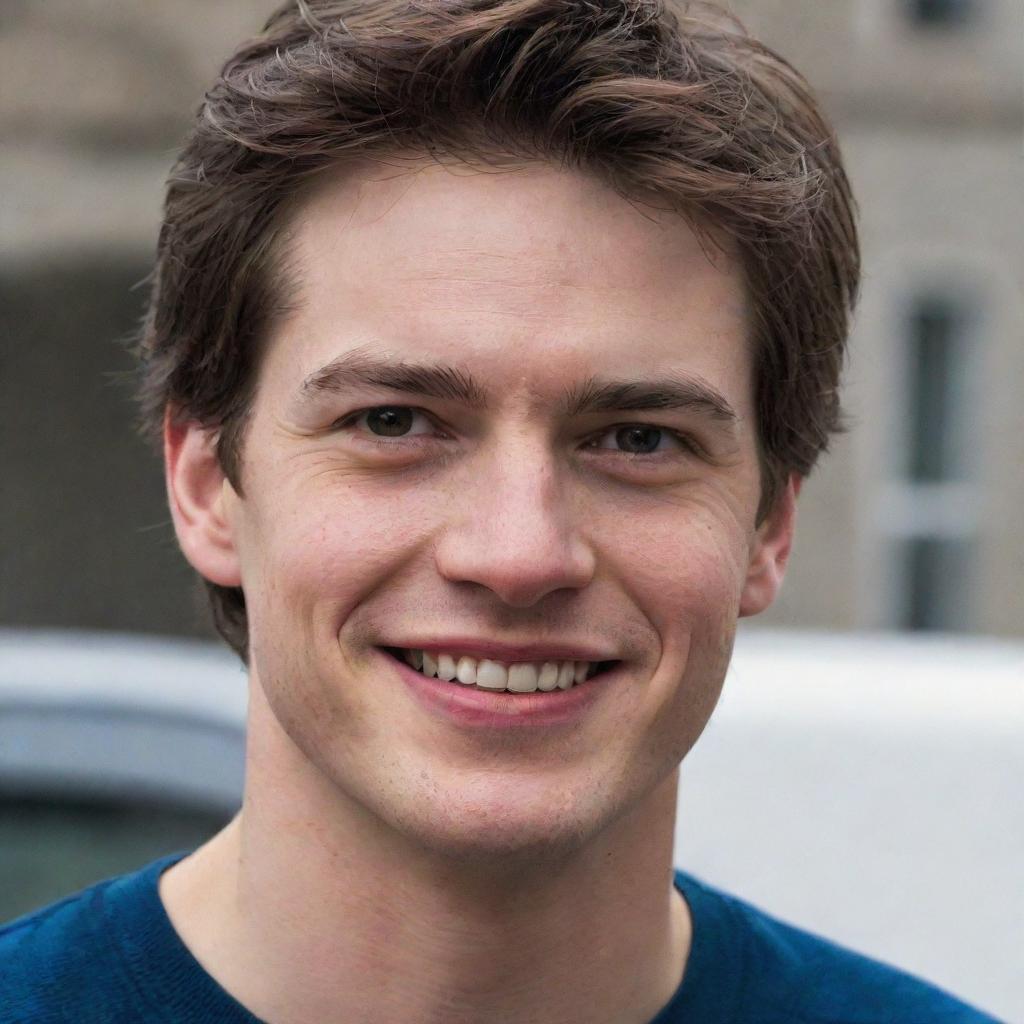 Peter Parker with visible scars revealing a resilient smile