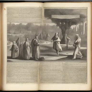 The religious book contained intricate copperplate illustrations depicting scenes from biblical stories.