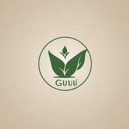 Design a sleek and elegant logo for a tea company named 'Gju'. Incorporate the elements of tea leaves and a relaxing tea-time ambiance.