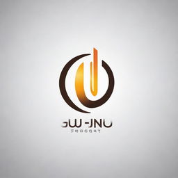 Create a modern and illuminating logo for a lighting company named 'Gju'. Incorporate elements of bright lighting fixtures and radiant light rays.