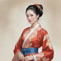 Illustrate Lãnh Phi Nhan, a character from the novel 'Lâu Chủ Vô Tình', dressed in traditional Chinese attire, capturing her graceful and alluring personality