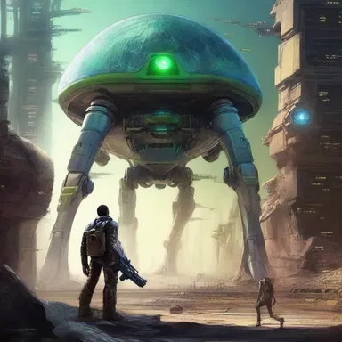 In the science fiction novel, the protagonist uses advanced technology for the furtherance of his mission to save the planet.