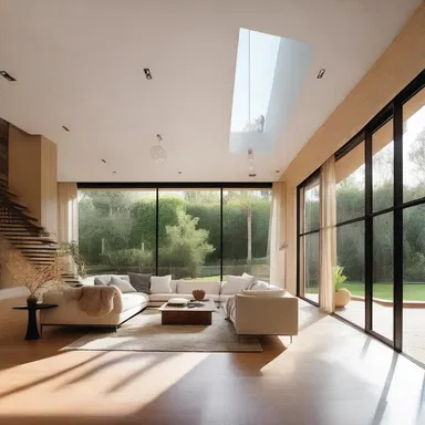 The use of natural lighting in the design of the house enhances the furtherance of the open and airy atmosphere.