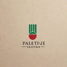 Conceptualize a warm and inviting logo for a restaurant named 'Palestine'. Incorporate traditional Palestinian food elements and cultural representations.