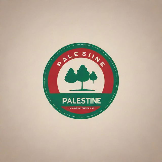 Conceptualize a warm and inviting logo for a restaurant named 'Palestine'. Incorporate traditional Palestinian food elements and cultural representations.