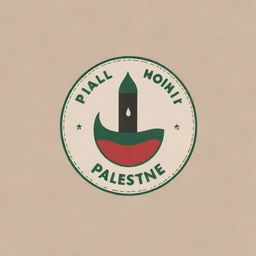 Conceptualize a warm and inviting logo for a restaurant named 'Palestine'. Incorporate traditional Palestinian food elements and cultural representations.