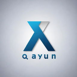 Design a modern and professional logo featuring the name 'Qayyum'. Include graphic elements that connote strength, reliability, and innovation, and use a color scheme of blues or grays.