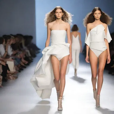 The fashion designer incorporated geotropism into the runway show, with models gracefully walking down an inclined runway to showcase gravity-inspired garments.