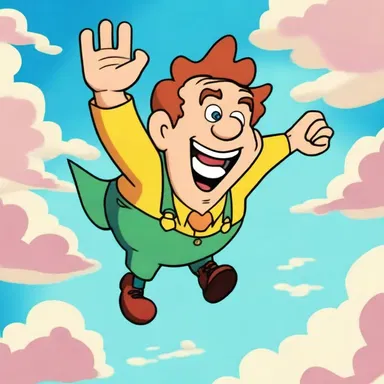 In the animated series, the comical character continually defied geotropism, floating effortlessly through the air, much to the amusement of viewers.