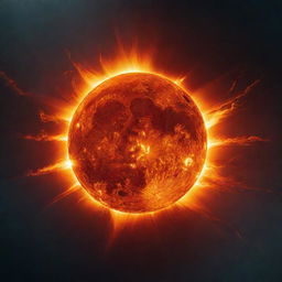 A vibrant sun resplendent with fury, positioned dramatically behind another more peaceful sun