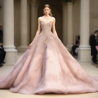 The fashion designer's magnum opus was a breathtaking couture gown that wowed the audience.