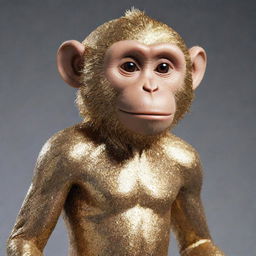 A monkey character with a unique shimmering metallic skin texture.