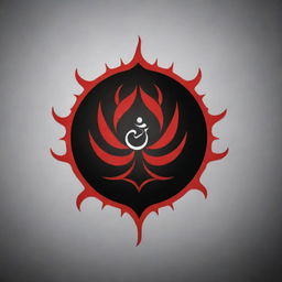 A powerful, striking logo for 'Rudra'. Use dark shades of red and black, and incorporate symbols of power and strength.