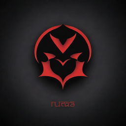 A powerful, striking logo for 'Rudra'. Use dark shades of red and black, and incorporate symbols of power and strength.