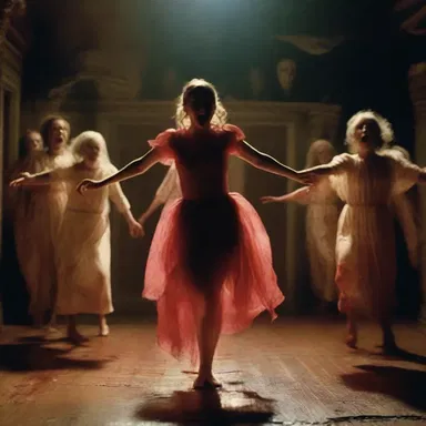 The movie was filled with terrifying creatures and bloodcurdling screams, but the main character gayly danced through it all, completely oblivious to the horror around them.