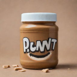 A jar of peanut butter with its fury and anger amplified to the extreme