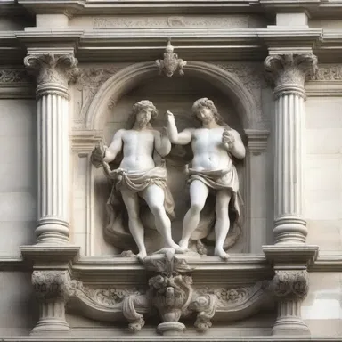 During the Renaissance period, elaborate sculptures were often placed on the gable walls of palaces and churches.