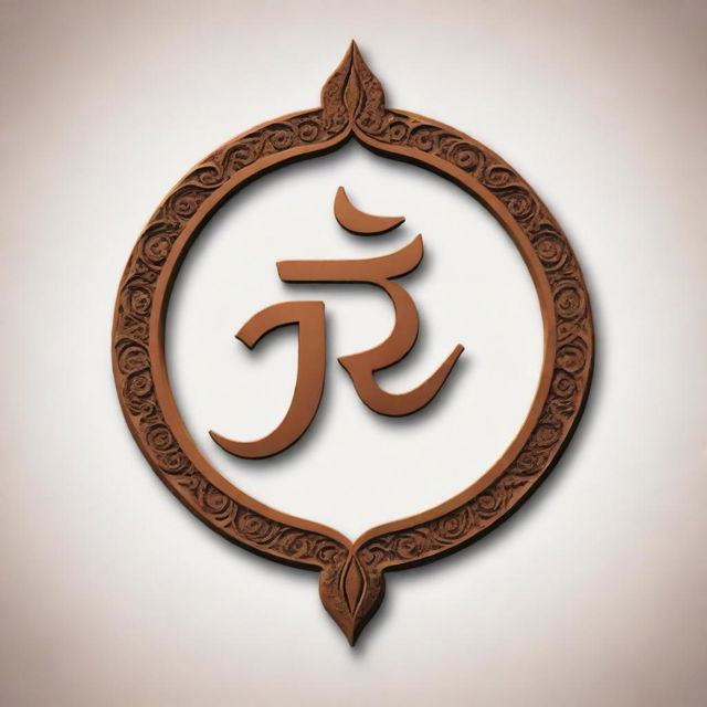 The name 'Rudra' written in Devnagari script. The styling should be bold and dynamic, reflecting elements of strength and fierceness.